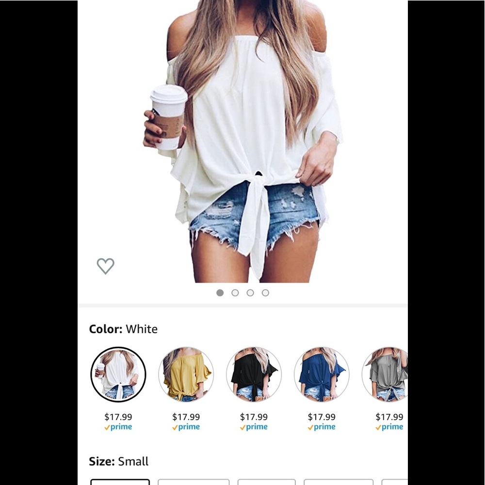 NWOT white off the shoulder top